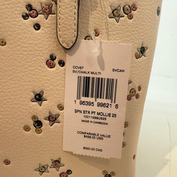 coach Mollie Tote Bag 25 With Star Print ccv87 - Picture 7 of 7